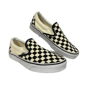 Vans Sneakers Womens Sz 8 Black White Classic Checkerboard Slip On Flats